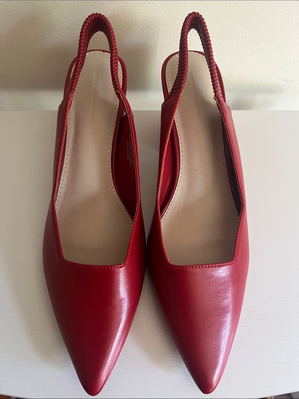 French Connection Red Slingback Heels